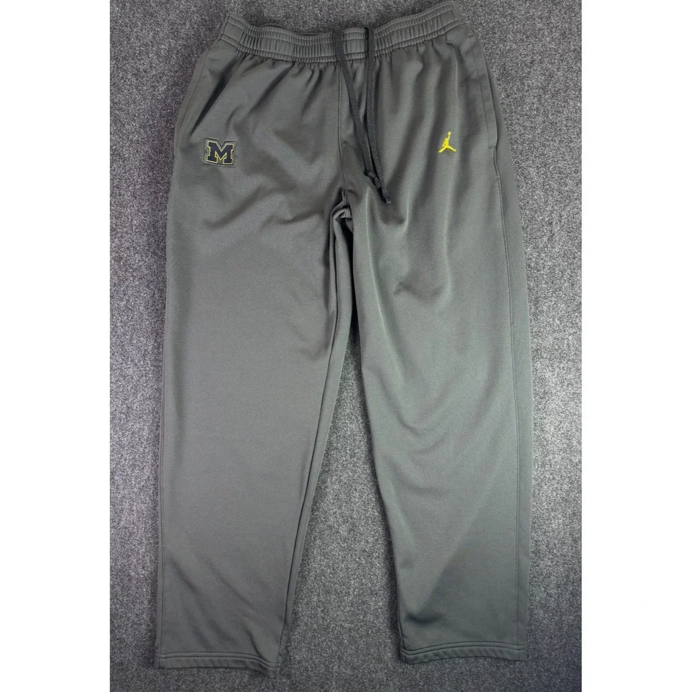 Jordan Nike Elite University of Michigan Joggers Mens L Grey Sweatpants NCAA